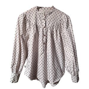 🐑Embroidered Swiss Dot Bishop Sleeve Tunic, Size Medium